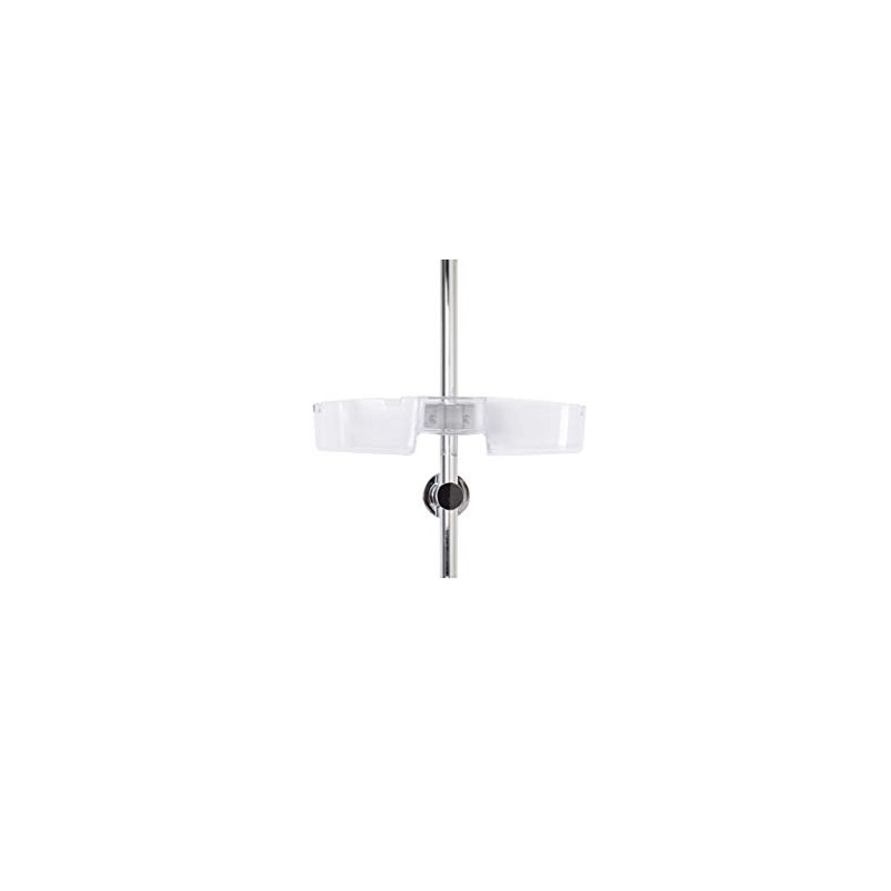 Croydex Riser Rail Caddy, Clear Plastic Bathroom Accessory, Adjustable Bathroom