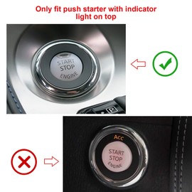 Xotic Tech 2X Real Carbon Fiber Go Engine Keyless Start Stop Push Button + Ring Cover Trim Compatible with Infiniti Q50 Q60 QX60 or Nissan Altima Maxima Titan Pathfinder (Black & Black)