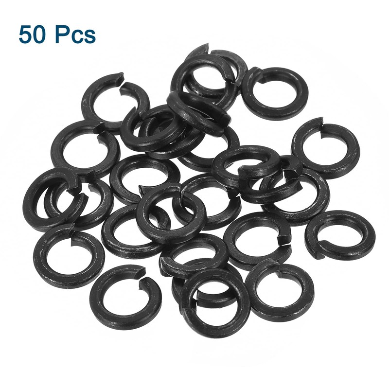 sourcing map M6 Split Lock Washer, 50Pcs Carbon Steel Spring