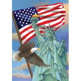 Briarwood Lane Symbols of Freedom Patriotic Garden Flag Statue of Liberty Eagle 12.5" x 18"