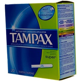 Tampax Super Absorbency Tampons with Flushable Applicator 20 ct