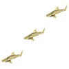 Ciieeo 3pcs Brass Craft Shark Decor Shark Shaped Desktop Decoration