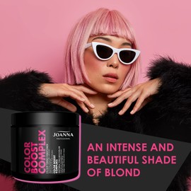 Joanna Professional Farb-Toner Tönungs-Conditioner in Rosa-Grau für das Haar - mit Mikroprotein - dauerhafte Farbtoning - Locken-Glanz & warme Farbe Pink - 500 g