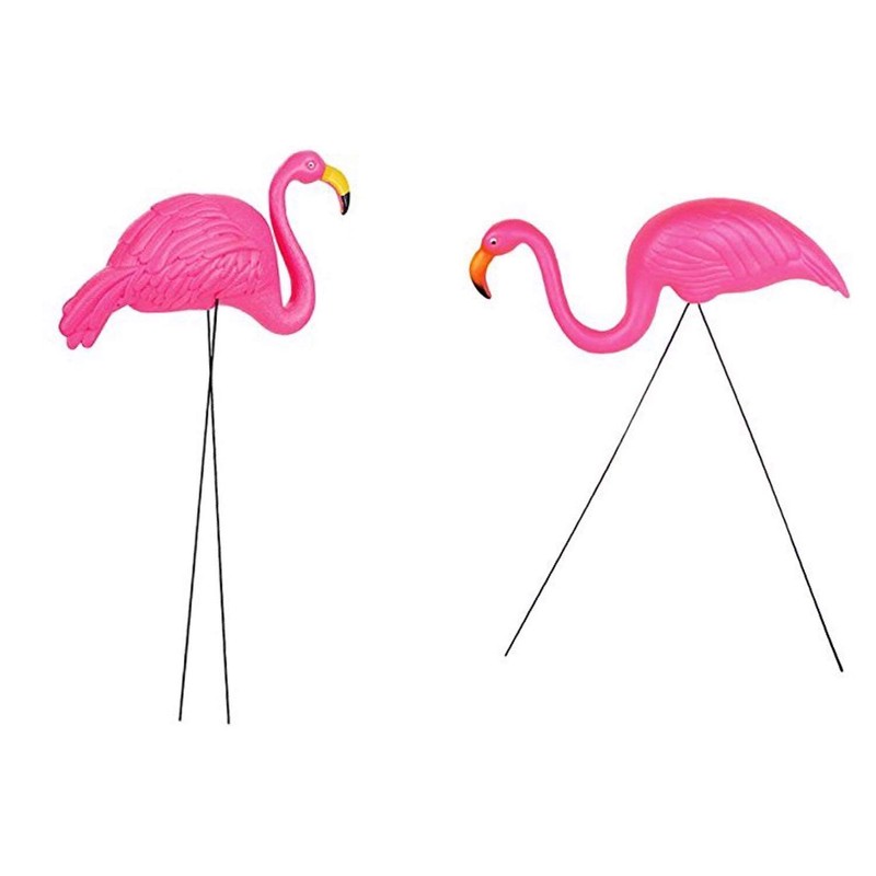 Rhode Island Novelty 34 Inch Pink Flamingo Yard Ornaments, Set