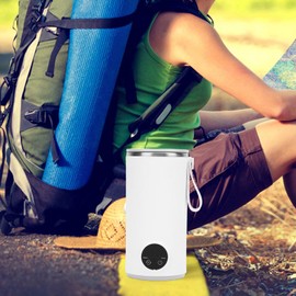 Travel Kettle, 400 ml Wireless Portable Kettle with Integrated Rotating Mixer, 4 Gears Adjustable Temperature, Fast Heating and Stirring for Tea, Coffee,