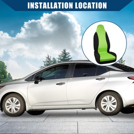 Hihaha High Back Front Car Seat Cover Bucket for SUV Polyester / 1Pcs Green