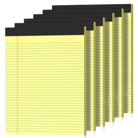 6 Pack Legal Pads 8.5" x 11" College Ruled Yellow Note Pads 8.5 x 11 Inch Micro-Perforated Notepad 300 Sheets in Total Lined Writing Paper Notebook for Office, School Supplies & To-Do Lists