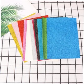 Tofficu DIY Pu Leather Sheets 11pcs A4 Shiny Glitter Sequins Fabric for Jewelry Bag Making Earring