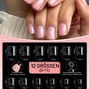 MOTIBACK 480 Piece Nail Tips Set Half Matte Almond &