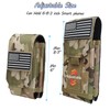 Molle Phone Pouch, Dual-Compartment Tactical Phone Pouch with Us Flag