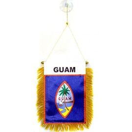 Guam Mini Flag 4"x6" Window Banner w/ suction cup
