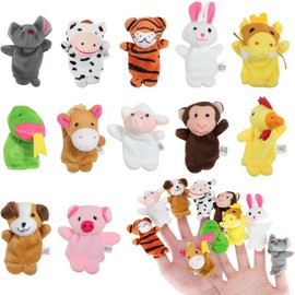 Pack of 12 Finger Puppets for Children, Finger Plush Toy, Animal Finger Puppet, Mini Plush Toys for Role Play, Early Childhood Education, Party Bags, Children's Birthday, Small Gifts for Nursery