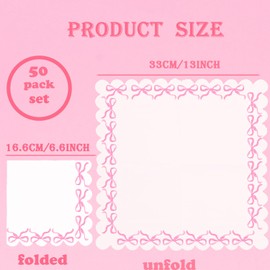 Coquette Birthday Party Supplies, 50PCS Pink Coquette Bow Party Napkins for Bachelorette Bridal Baby Shower Tea Wedding Girl Boy Bow Theme Birthday Party