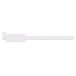 500 WristCo White Wide Plastic Wristbands for Events - Hospital Identification Bands, Medical Waterproof Patient Wristbands, Hospital ID Bracelets