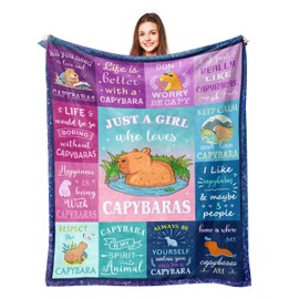Lcobion Capybara Blanket, Capybara Gifts, Capybara Stuff for Capybara Lovers, Capybara Birthday, Christmas Capybara Gifts for Girls/Boys/Women/Men, Capybara Party Decorations Blanket 50" X 60"