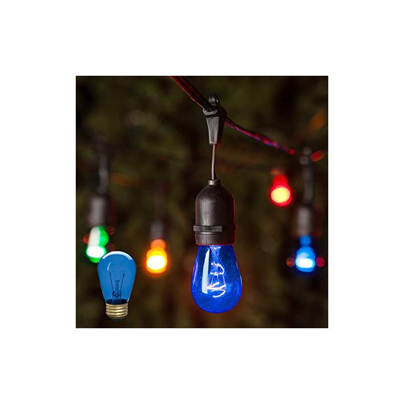 Incandescent S14 Edison Light Bulb, String Light Replacement, E26 Medium