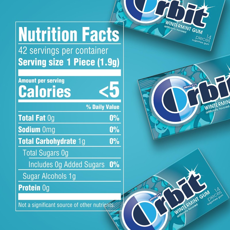 ORBIT Wintermint Gum Sugar Free Chewing Gum, 3 Packs of