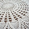 USTIDE Handmade Crochet Cotton Tablecloth Round Beige Crochet Tablecloths for