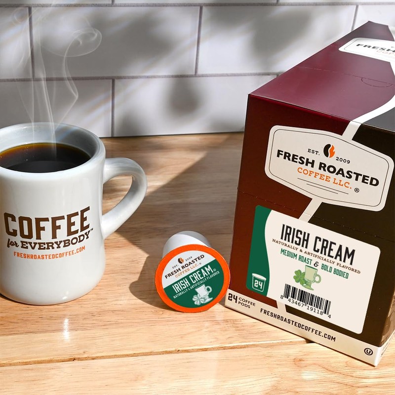 Fresh Roasted Coffee, Jamaican Me Crazy, Flavored Coffee Pods, 24