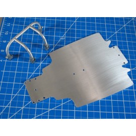 JP GARAGE New Aluminum Front Bumper Guard + Chassis Plate Tamiya 1/10 Buggy Sand Scorcher