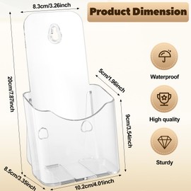Cabaubl Acrylic Brochure Holder 4x9 Inches,4 Pack Plastic Flyer Holder,Clear Display Stand,Clear Literature Holder,Pamphlet Holder Wall Mount Countertop Organizer for Display Flyer, Brochure Booklets
