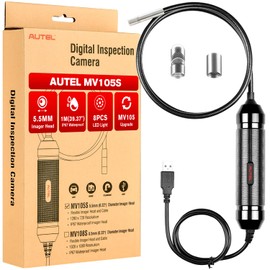 Autel MaxiVideo MV108S Digital Inspection Camera, 2024 Same as MV108S, 1280x720, 5.5mm Ultra-Slim USB Industrial Endoscope, IP67 Borescope Snake Camera, Work w/Autel Scanner & PC, Up of MV105/ MV108