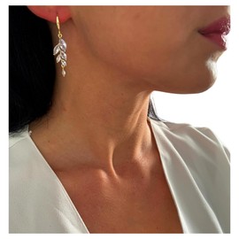 ONDEGO® Gold Ohrringe Ohrstecker Brautschmuck Geschenk Schmuck Blatt Blätter