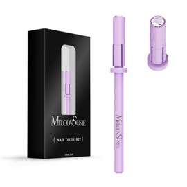 MelodySusie Small Crystal Top 3.1mm Mandrel Bit for Nails, 3/32'' Easy Off Nail Drill Bits for Sanding Bands, Suitable for Acrylic Nails Gel Manicures and Pedicures, Purple