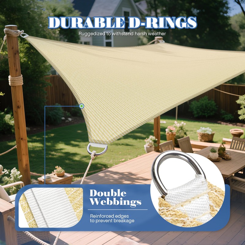 ECOOPTS 12'x16' HDPE Sun Shade Sail Rectangle Canopy Shades for