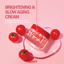 flaner Tomato Face Moisturizer Cream – Dual Texture Ampoule Capsules and Hyaluronic Acid, Anti-Aging Peptide Complex, Ceramide, Korean Skincare, Skin Tightening for Youthful, Glowing Skin, 1.69 fl.oz