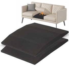 Langierspur 20"x20"Couch Cushion Support for Sagging Seat, Trapezoid 40D High Density Foam Couch,Sofa Cushion Support Replacement for Furniture Sagging, Black(2PCS)