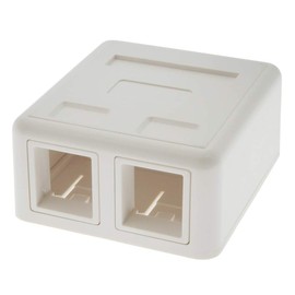 ACCL 2 Port RJ45 Surface Mount Box White (Box only), 1 Pack