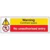 V Safety Warning Confined Space/No Unauthorised Entry 300 x 100