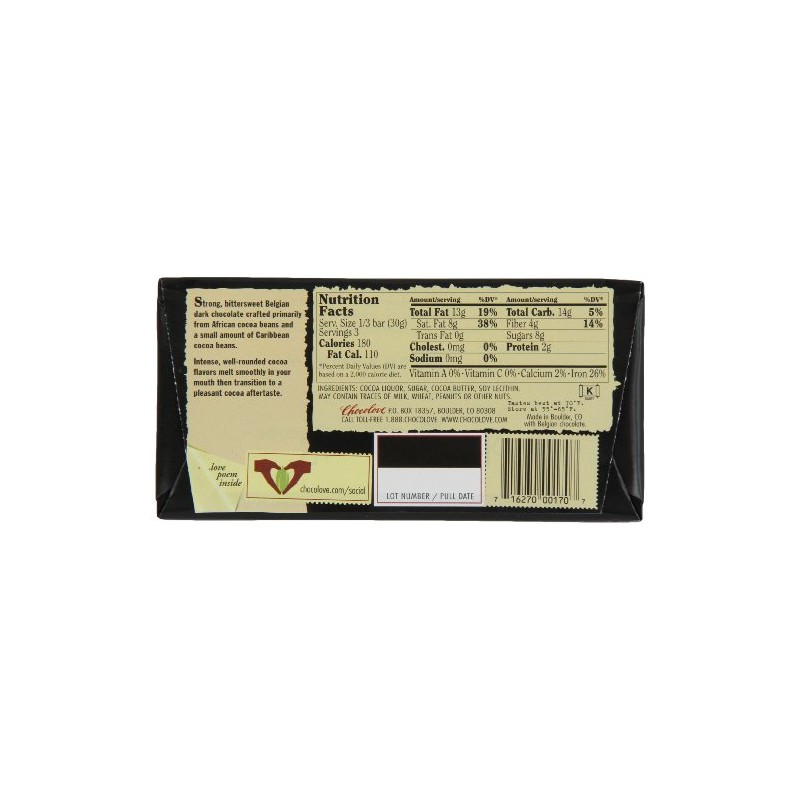 Strong Dark Chocolate 70% (12 Bars) 3.20 Ounces