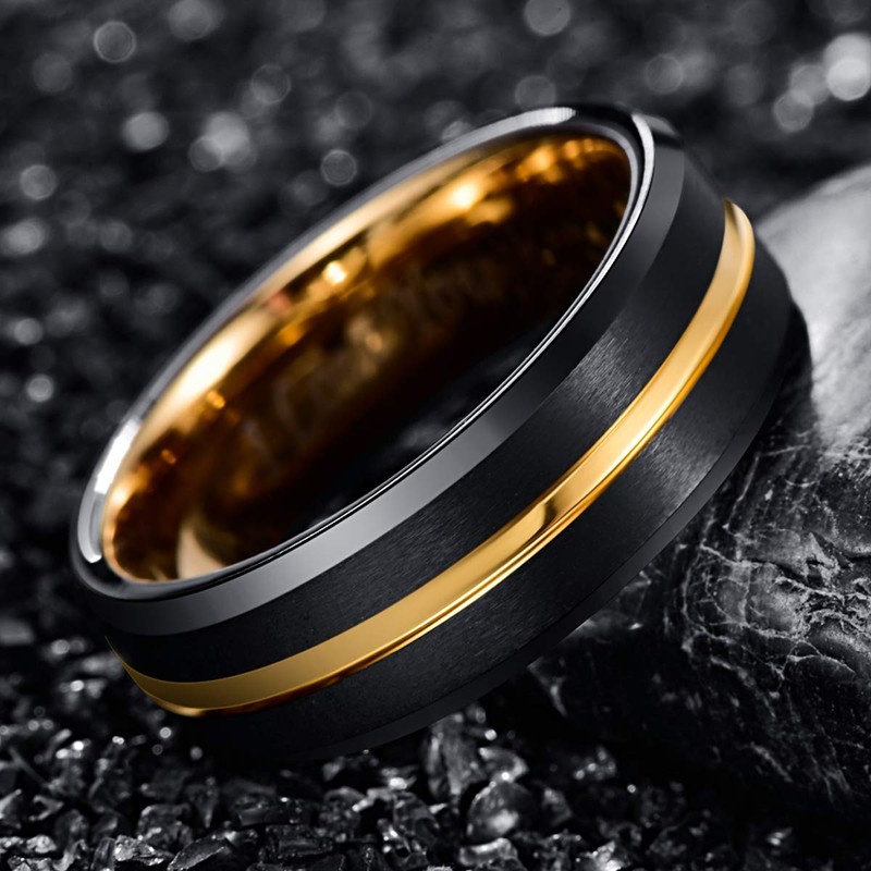 Nuncad Men's Ring, Tungsten Wedding Band, Couple Ring, Brushed, Simple,