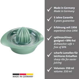 Westmark 3091227M Lemon Citrus Juicer with Container, Diameter: 18.7 cm, Capacity: 350 ml, Plastic, Limetta, Green