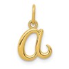 Solid 14k Yellow Gold Cursive A Initial Letter Alphabet Charm