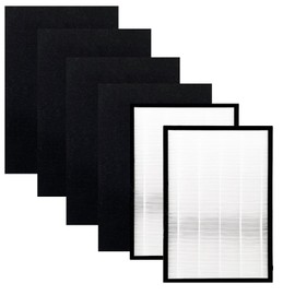 FLT5600 Filter N Replacement for GermGuardian AC5600W AC5600WDLX Air Purifier | 2-Pack HEPA 4-Pack Activated Carbon Pre-Filters – Capable of Capturing Dust, Smoke, Pet Dander, Ideal for Home & Office