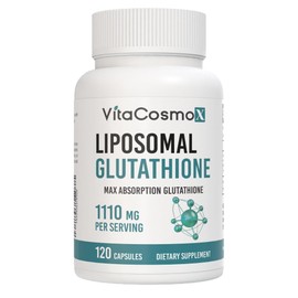 VitaCosmoX Liposomal Glutathione Complex, 1100mg per Serving, 120 Vegan Capsules - 60 Servings, Gluten Free, Non-GMO, and Vegetarian Friendly