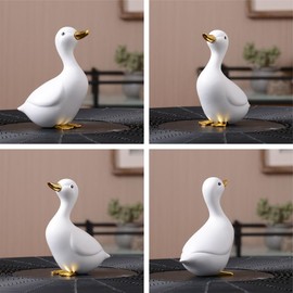 NENBOLEC Duck Statue Decor Animal Gifts Figurine Modern Sculpture Home Ornament Table Centerpiece Crafts Polyresin Arts 12cm