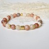 Sonnenstein Armband 18 karat goldplattiert Handmade mit echten Naturstein Perlen