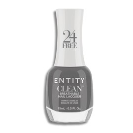 Entity Clean Steel the One Breathable Nail Lacquer, 0.5 oz, Vegan and Cruelty Free Nail Polish with Added Biotin, Halal Fingernail Polish, Gray Nail Polish