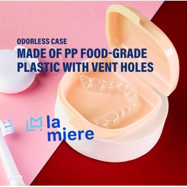 Retainer Case with Vent Holes - Orthodontic container for holding retainers, aligner, night-guard/mouth-guard. Small and Durable retainer case, Peach