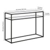 Henn&Hart 42" Wide Rectangular Console Table with Glass Shelf in