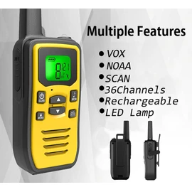 Profressional Walkie Talkies for Adults, Rechargeable Two Way Radios Long Range, 36 Channels 2 Way Emergency Radio with NOAA Weather Alert, Survival Gear and Equipment for Camping Hunting Hiking