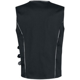 Gothicana by EMP Men's Black Vest with Buckles, black
