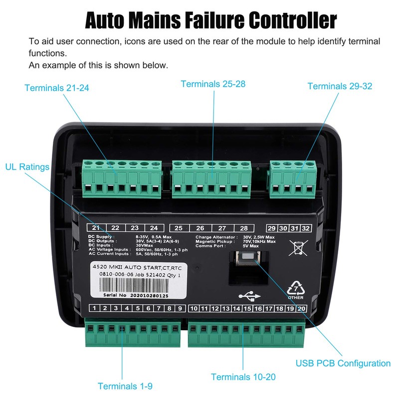 DSE4520 Generator Auto Mains Failure Control Module, Generator Monitor, Direct