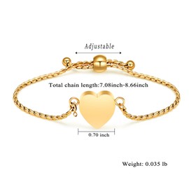 Minicremation Cremation Jewelry Urn Bracelet for Ashes Heart Ashes Bracelet Bangle Memorial Cremation Bracelet Ashes Keepsake for Women Men