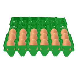 5 Pcs Egg Crates Egg Storage Containers Large Capacity 30 Cell Stackable Egg Holder Plastic Egg Flats for Storage and Transportation Of Eggs(Green)