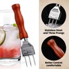Ice Pick Stainless Steel Ice Crusher with Wooden Handle Ice
